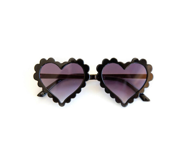 Heart Sunnies In Black - Sweet Gabby